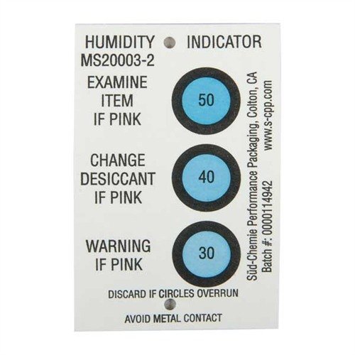 Schütze deine Waffen vor kostspieligen Schäden! Die HUMIDITY CARDS zeigen dir die Luftfeuchtigkeit an: von blau zu pink, wenn die Feuchtigkeit steigt.