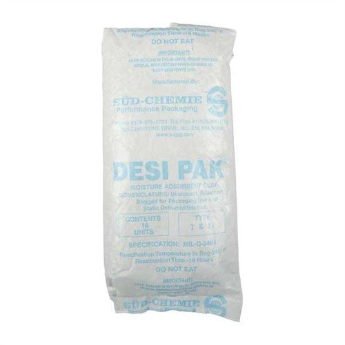 Der DESI PAK® absorbiert Feuchtigkeit in deinem Waffenschrank, ist wiederverwendbar und ideal für langfristige Anwendungen. Einfach im Ofen trocknen!
