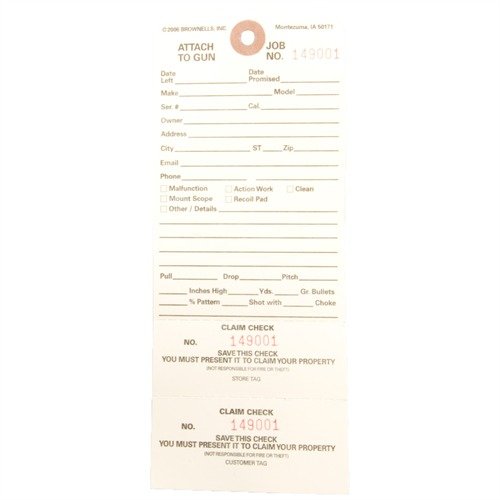 Die DOUBLE STUB CLAIM CHECKS sorgen für klare Kontrolle und Verwechslungsfreiheit bei Reparaturen, mit zwei identisch nummerierten Abreißstümpfen für Kunden und Werkstatt.