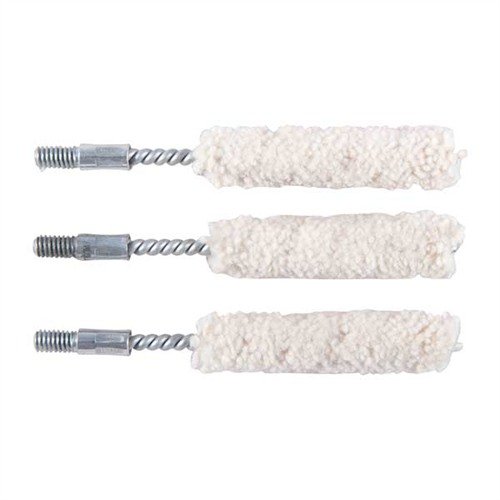 Die COTTON BORE MOPS aus 100% Baumwolle nehmen Reinigungsmittel auf und reinigen effektiv, ideal für Moly Bore Paste oder J-B® Compound.