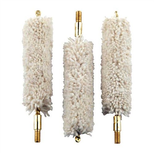 Die COTTON BORE MOPS aus reiner Baumwolle nehmen Reinigungsmittel und Öl optimal auf und entfernen mühelos Pulverrückstände – perfekt für deine Waffenpflege!