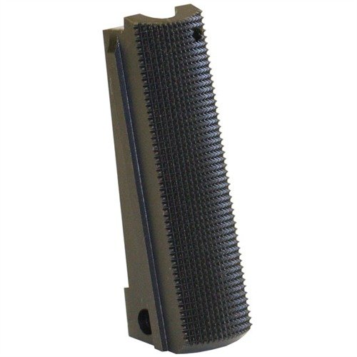 Die FLAT Mainspring Housing für 1911 bietet hervorragenden Grip mit 25 lpi Checkering, ist ideal für Wettkämpfe und sorgt für Komfort ohne Abrieb.