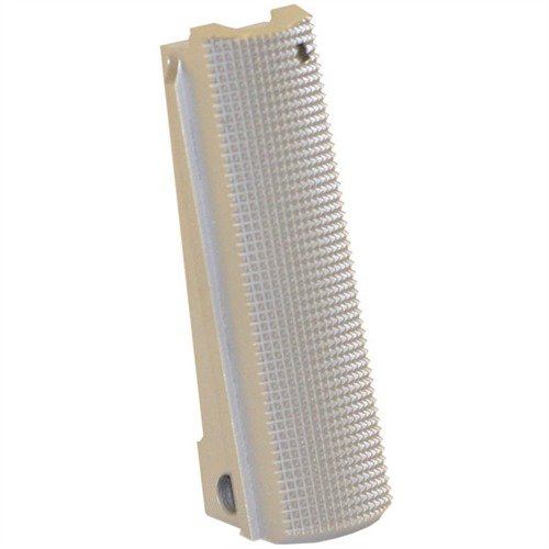 Der FLAT 1911 Mainspring Housing von Ed Brown bietet dir hervorragenden Grip mit 25 lpi Checkering und verschiedenen Oberflächen für optimale Kontrolle und Komfort.