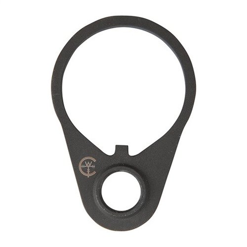 Die AR-15/M16 QD Endplatte aus 1018 Billet-Stahl verhindert Sling-Drehungen und -Verwicklungen, bietet erhöhte Stärke und eine widerstandsfähige schwarze Melonit-Oberfläche.