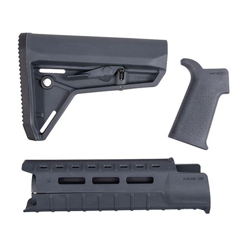 Upgrade dein AR-15 mit dem MOE-SL Furniture Set von Magpul: leichter Handguard, ergonomischer Griff und anpassbare Schulterstütze für optimale Kontrolle.