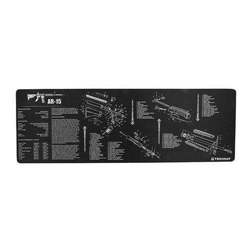 Die TEKMAT Long Gun Cleaning Mat schützt deine Waffe beim Reinigen, hat ein detailliertes Diagramm und eine rutschfeste Neopren-Rückseite für Stabilität.