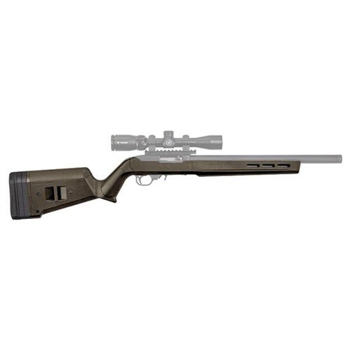 Der MAGPUL RUGER 10/22 Hunter X-22 Stock bietet eine robuste Polymer-Konstruktion, ergonomisches Design, verstellbare LOP und M-LOK-Kompatibilität für Zubehör.