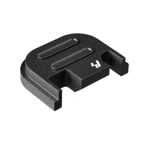 Die V2 Slide Plate für GLOCK® bietet eine einfache, werkzeuglose Demontage mit einem Push-Button-Design und ist aus anodisiertem Aluminium für mehr Haltbarkeit.