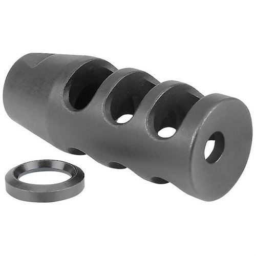 Der AR .308 Muzzle Brake reduziert durch sein dreikammer Design den Mündungsauftrieb erheblich. Hergestellt aus Werkzeugstahl, 5/8-24 Gewinde, inklusive Crush Washer.