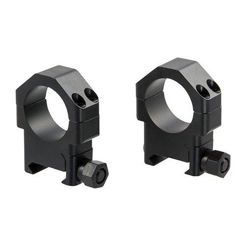 Die TSR-W Scope Ringe sind präzise aus legiertem Stahl gefertigt, bieten maximalen Halt, verhindern das Rotieren des Ziels und passen auf Picatinny- und Weaver-Schienen.