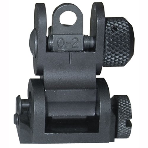 Die AR-15 Tactical Rear Sight bietet robuste Stahlkonstruktion, schnelle Einsatzbereitschaft und präzise Windage-Anpassung für zuverlässige Zielgenauigkeit.
