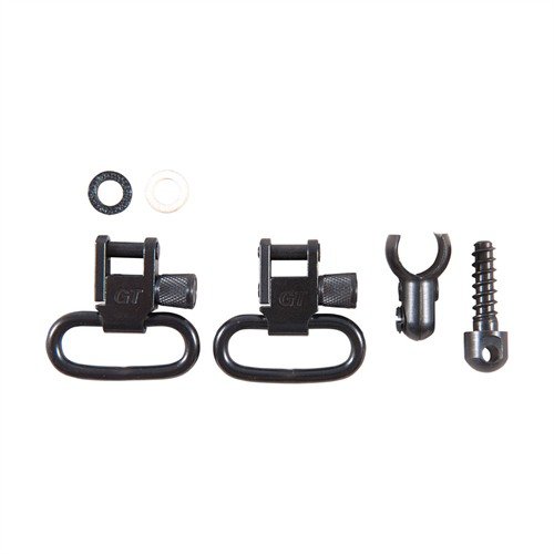 Die SLING SWIVEL SETS aus robustem Stahl bieten eine schnelle Abnehmfunktion und verhindern ungewolltes Öffnen, ideal für 1