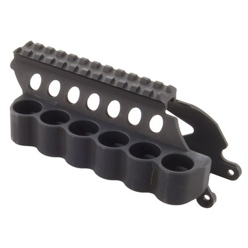 Der RECEIVER MOUNT SHOTSHELL HOLDER von MESA TACTICAL bietet Platz für 6 Schuss, ist aus leichtem Aluminium gefertigt und ermöglicht schnelle Nachladevorgänge.