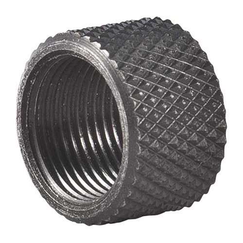 Schütze deinen Gewindelauf mit dem THREAD PROTECTOR aus 303 Edelstahl, knurliert und mit schwarzer Oxid-Beschichtung, ideal für Lone Wolf Gewindeläufe.