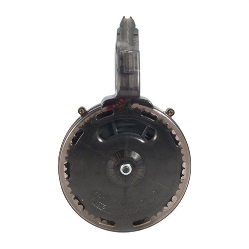 Das zuverlässige 50-Round Drum-Magazin aus robustem Polycarbonat ermöglicht dir ausgedehnte Schießsessions mit der Smith & Wesson M&P15-22. Einfach zu reinigen!