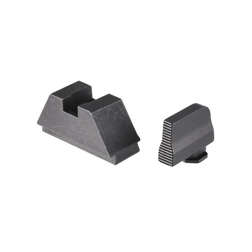 Die Suppressor Sights für GLOCK bieten eine klare Sicht mit Anti-Glare-Design, ideal für Suppressoren oder RMR Slides, aus robustem Stahl mit mattem Finish.