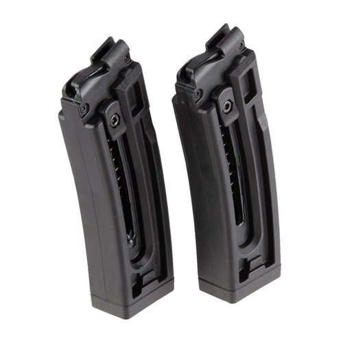 Die GSG-16 Magazine bieten 10 oder 22 Schuss, sind aus robustem Polymer, haben praktische Ladehilfen und Fenster zur schnellen Rundenzählung. Made in Germany!