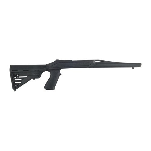 Der RUGER 10/22 AXIOM R/F Stock ist ultraleicht, aus glasfaserverstärktem Polymer, mit verstellbarem Schaft und freischwebendem Lauf für optimale Präzision.