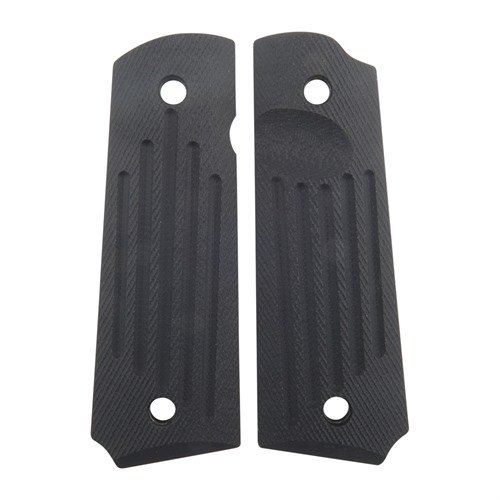 Die 1911 Carry Groove Grips bieten einen sicheren Halt ohne zu verfangen, mit Daumenmulde für einfacheren Magazinwechsel und sind aus robustem G10 gefertigt.