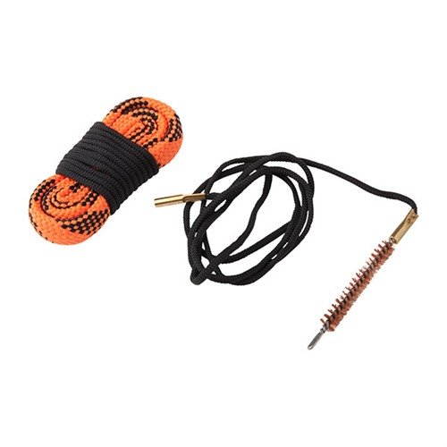 Das KNOCKOUT 2-PASS GUN ROPE CLEANER-System reinigt schnell und einfach, inklusive Bürste, Zuführleine und waschbarem Abschlussseil, erhältlich für 12GA, 9MM und 30CAL.