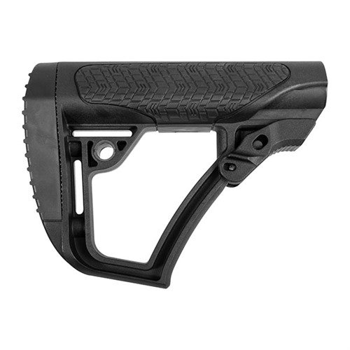 Der Daniel Defense Collapsible Buttstock bietet einen verbesserten Wangenauflage mit weichem Gummi, verstellbar und kompatibel mit Mil-Spec Buffer Tubes.