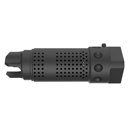 Der Knight's Armament QDC MAMS Muzzle Brake reduziert Rückstoß und Blast, ist aus Stahl mit mattschwarzem Finish und enthält einen 7-teiligen Shim-Kit.