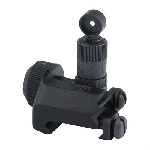 Der KAC 600 Meter Micro Rear Sight bietet präzise Zielanpassung, ist robust, hat ein niedriges Profil und ist ideal für 5.56x45mm NATO Patronen.