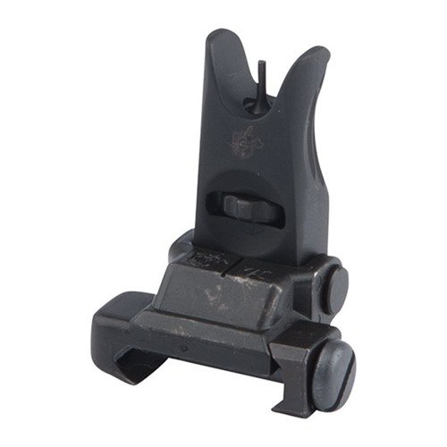 Die KAC Flip-Up Micro Front Sight bietet eine robuste Bauweise aus Stahl und Aluminium, ist werkzeuglos verstellbar und hat ein niedriges Profil für Picatinny Rails.