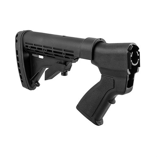 Der REMINGTON 870 KickLite Tactical Buttstock bietet eine einfache Installation, ein verstellbares M4-Design, effektive Rückstoßdämpfung und besseren Grip für präzisere Schüsse.