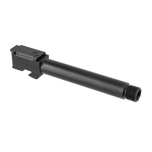 Die THREADED BARRELS von SILENCERCO für Glock® bestehen aus 416R Edelstahl, passen für Gen 3 und Gen 4 und bieten 1/2x28 Gewinde für 9mm mit Schutz.