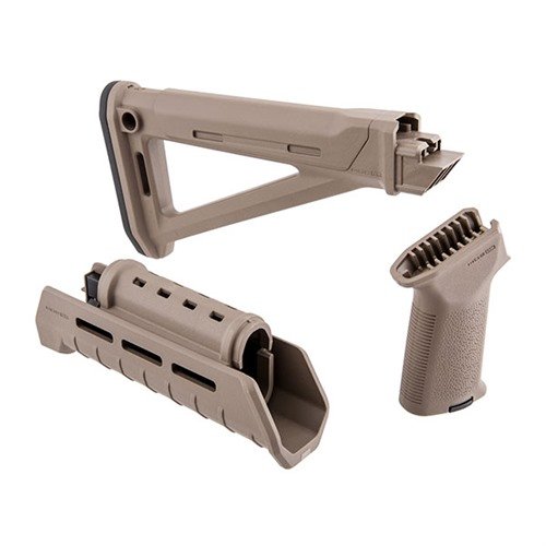 Upgrade deine AK-47/74 mit dem Magpul MOE Stock Set: verbesserte Ergonomie, M-LOK Handguard, interne Aufbewahrung und anpassbare Wangenauflagen.