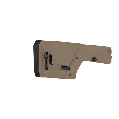 Der PRS GEN3 Precision Stock von MAGPUL bietet werkzeuglose Anpassungen für Längenverstellung und Wangenhöhe, ideal für AR15/M16 und AR10/SR25 Plattformen.