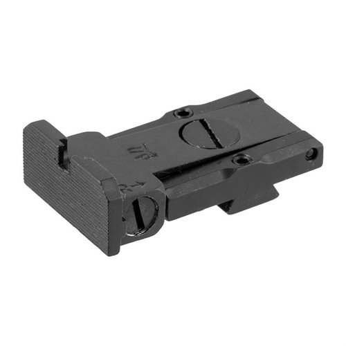 Die 1911 Fully Adjustable Rear Sight von L.P.A. SIGHTS bietet eine niedrige Bauhöhe und ist vollständig einstellbar, passend für die beliebten Bo-Mar Schnittstellen.