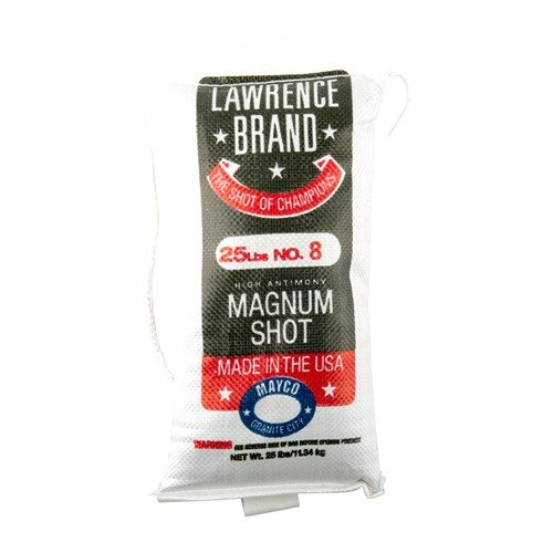 Mit über 100 Jahren Erfahrung bietet der LAWRENCE MAGNUM LEAD SHOT #8 eine enge Musterung, tiefe Penetration und fließt perfekt durch deinen Lader.