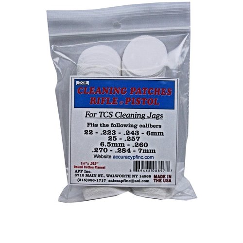 Die TCS CLEANING PATCHES aus 100% Baumwoll-Flanell bieten die perfekte Passform für TCS Cleaning Jags und sorgen für eine optimale Reinigung deiner Feuerwaffen.