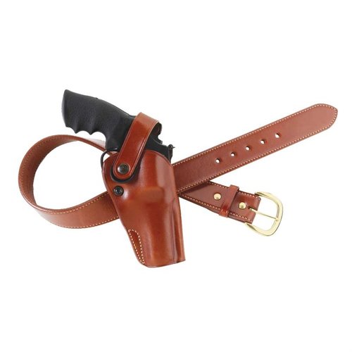Das Dual Action Outdoorsman Holster aus hochwertigem Leder bietet sicheren Tragekomfort, ist anpassbar, für Rechts- und Linkshänder geeignet und passt an Gürtel bis 1 3/4