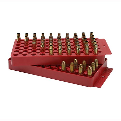 Die Universal Reloading Tray bietet Platz für 50 Patronen, eignet sich für fast alle Gewehr- und Handfeuerwaffenpatronen, einschließlich neuer Runden wie WSM und 500 S&W Mag.