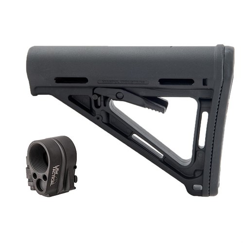 Die Kombination aus dem Law Tactical Gen 3-M Folding Stock Adapter und dem Magpul AR-15 MOE Stock bietet stabilen Cheekweld, maximale Kompaktheit und einfache Handhabung.