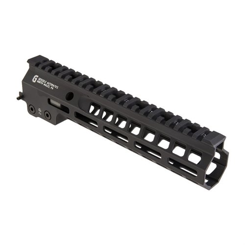Das Geissele MK14 Super Modular Rail Handguard bietet eine schlanke Bauweise, M-LOK Slots für Zubehör und einen stabilen Free-Float Barrel Nut für optimale Leistung.