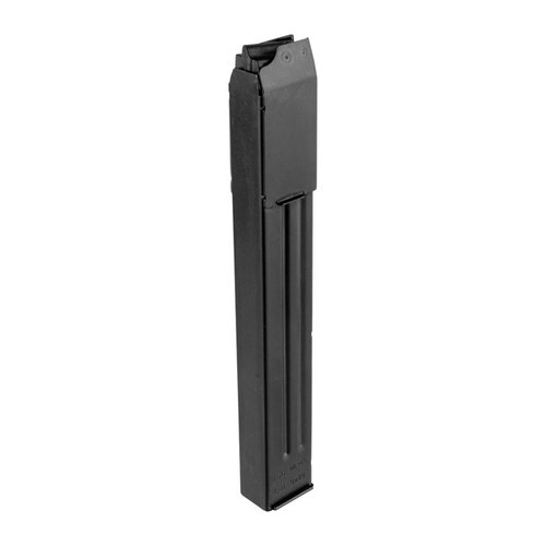 Suchst du ein Ersatzmagazin für deine GSG MP-40 9mm? Das ATI MP40 Magazin aus robustem Stahl in Schwarz bietet eine Kapazität von 25 Schuss.