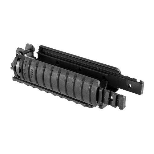 Der H&K MP5 RAS Handguard in Schwarz bietet dir eine robuste Picatinny-Schiene für Zubehör und verbessert die Handhabung deiner H&K MP5.