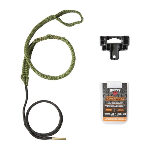 Der Pistol Bore Snake reinigt deine Handfeuerwaffe schnell und effektiv in einem Schritt, mit einer integrierten Bürste und einem praktischen Trageetui.