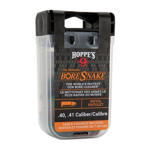 Der Pistol Bore Snake reinigt deine Handfeuerwaffe schnell und effektiv in einem Schritt, mit integriertem Phosphorbronze-Bürste und praktischem Trageetui.