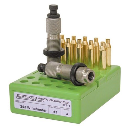 Die Redding Neck Sizing Die Sets für 20 Nosler bieten präzises Nachladen mit einem Neck Die und Seating Die, inklusive Decapping Rod und Crimp Ring.