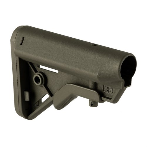 Der B5 Systems Bravo Collapsible Mil-Spec Stock bietet ergonomischen Komfort, eine rutschfeste Polsterung und eine intuitive Längenverstellung für optimale Leistung.