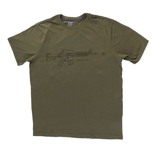 Entdecke das Brownells Retro Carbine T-Shirt aus 100% ringgesponnener Baumwolle, mit Cut-N-Sew Konstruktion für perfekten Sitz und Komfort. Vorgewaschen für eine perfekte Passform!