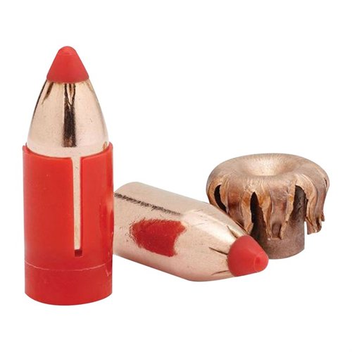 Die 50 CALIBER MonoFlex ML Sabots bieten außergewöhnliche Genauigkeit, hohe Durchdringung und 95% Gewichtserhalt, ideal für alle Jäger.