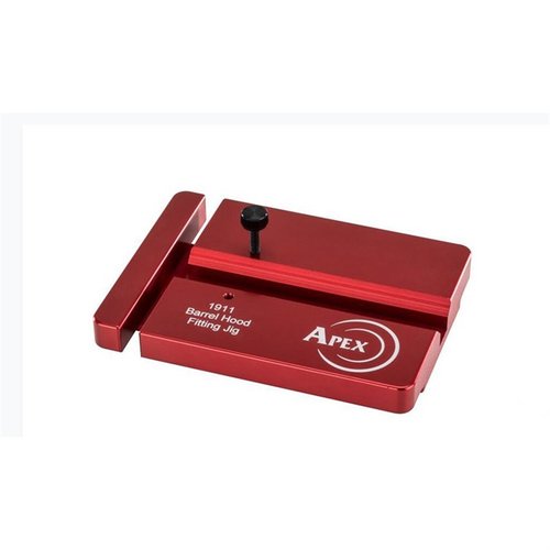 Der 1911 Barrel Fitting Jig von Apex Tactical ermöglicht dir präzises Anpassen aller 1911 Läufe, selbst Bull Barrels, mit robuster Aluminium- und Stahlkonstruktion.