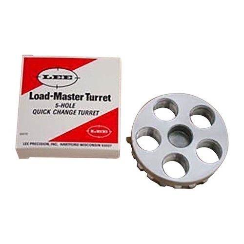 Mit der Lee Aluminum 5-Hole Turret kannst du schnell den Kaliber wechseln, ideal für die Verwendung mit der Load-Master Press. Effizient und zeitsparend!