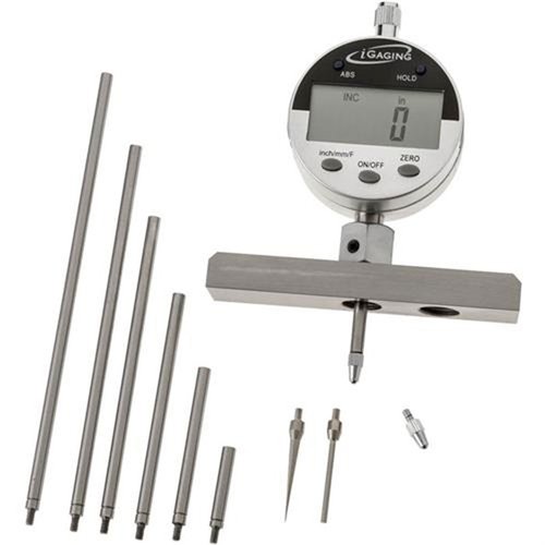 Der iGAGING Digital Precision Depth Gauge bietet präzise Messungen bis 22 Zoll, mehrere Erweiterungsstangen und eine schützende Aufbewahrungstasche.